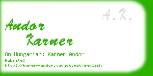 andor karner business card